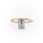 2.10 CT Emerald Cut Solitaire Dainty Style Moissanite Engagement Ring 11
