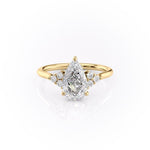 2.0 CT Pear Cut Cluster Moissanite Engagement Ring 11