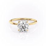 1.60 CT Round Cut Solitaire Hidden Halo Moissanite Engagement Ring 11