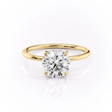 1.60 CT Round Cut Solitaire Hidden Halo Moissanite Engagement Ring 11