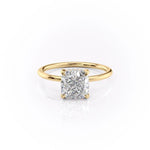 2.54 CT Cushion Cut Solitaire Style Moissanite Engagement Ring 11