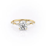 1.60 CT Round Cut Solitaire Dainty Pave Moissanite Engagement Ring 11