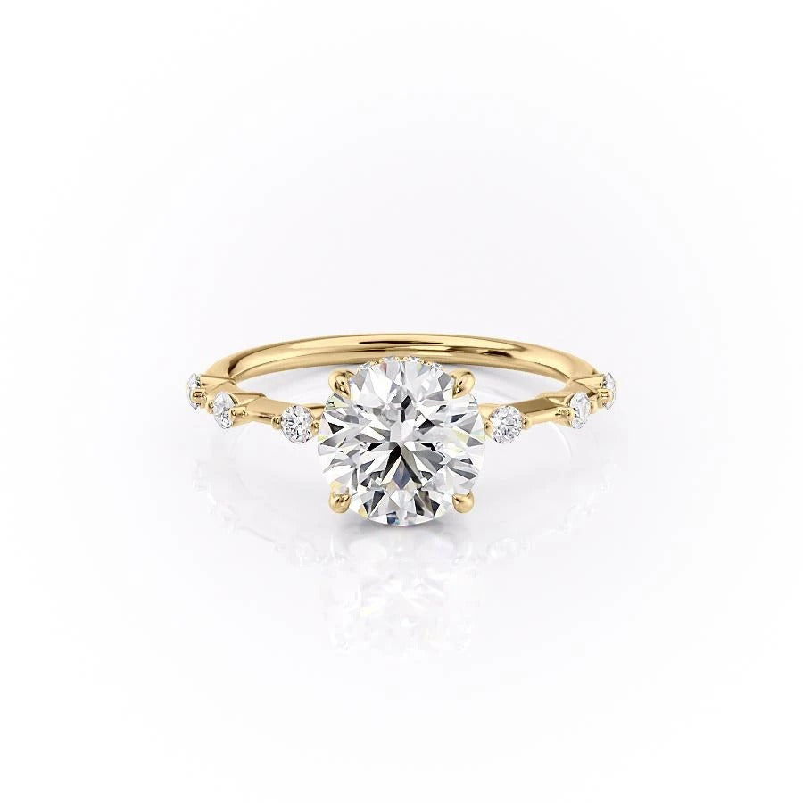 1.60 CT Round Cut Solitaire Dainty Pave Moissanite Engagement Ring 11