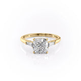 2.54 CT Cushion Cut Three Stones Moissanite Engagement Ring 11