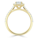 1.0 CT Radiant Cut Halo Pave Setting Moissanite Engagement Ring 6
