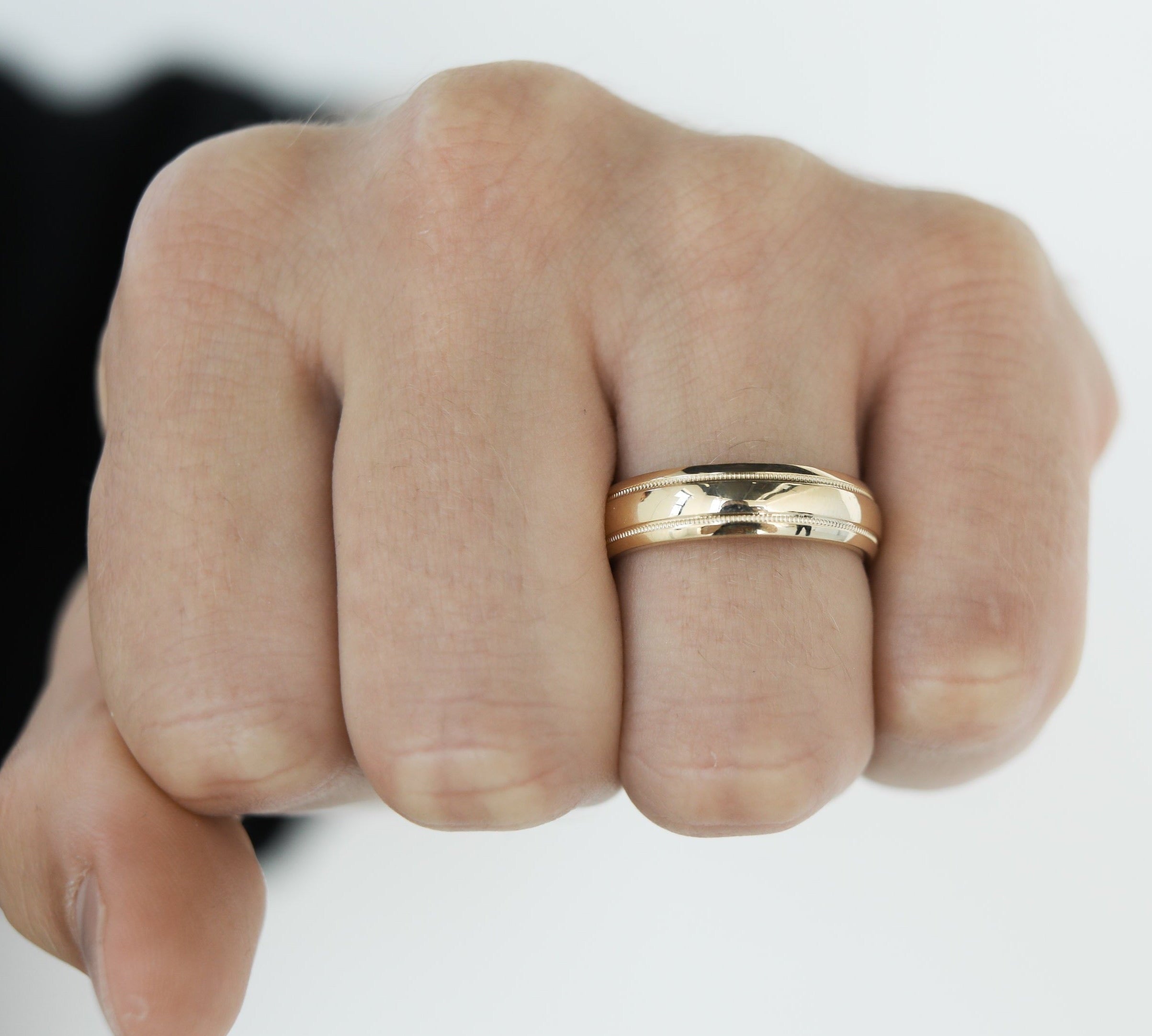 Classic Polished Finish Yellow Gold Men's Band 2