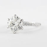 1.5 CT Round Cut Pave Setting Moissanite Engagement Ring 3