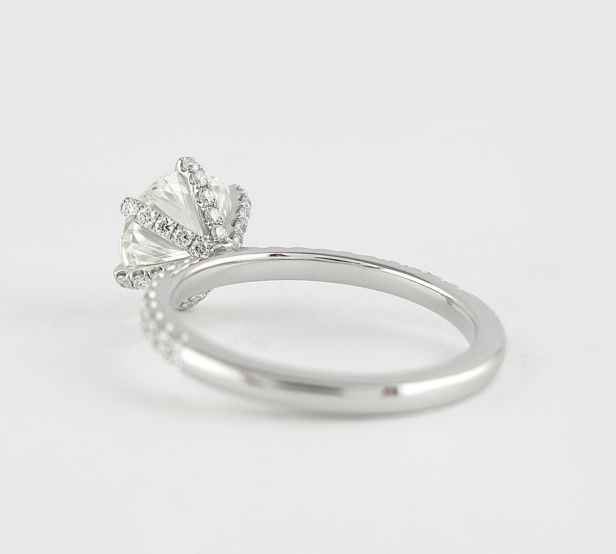 1.5 CT Round Cut Pave Setting Moissanite Engagement Ring 2