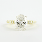 1.33 CT Oval Solitaire & Pave Setting Moissanite Engagement Ring 1