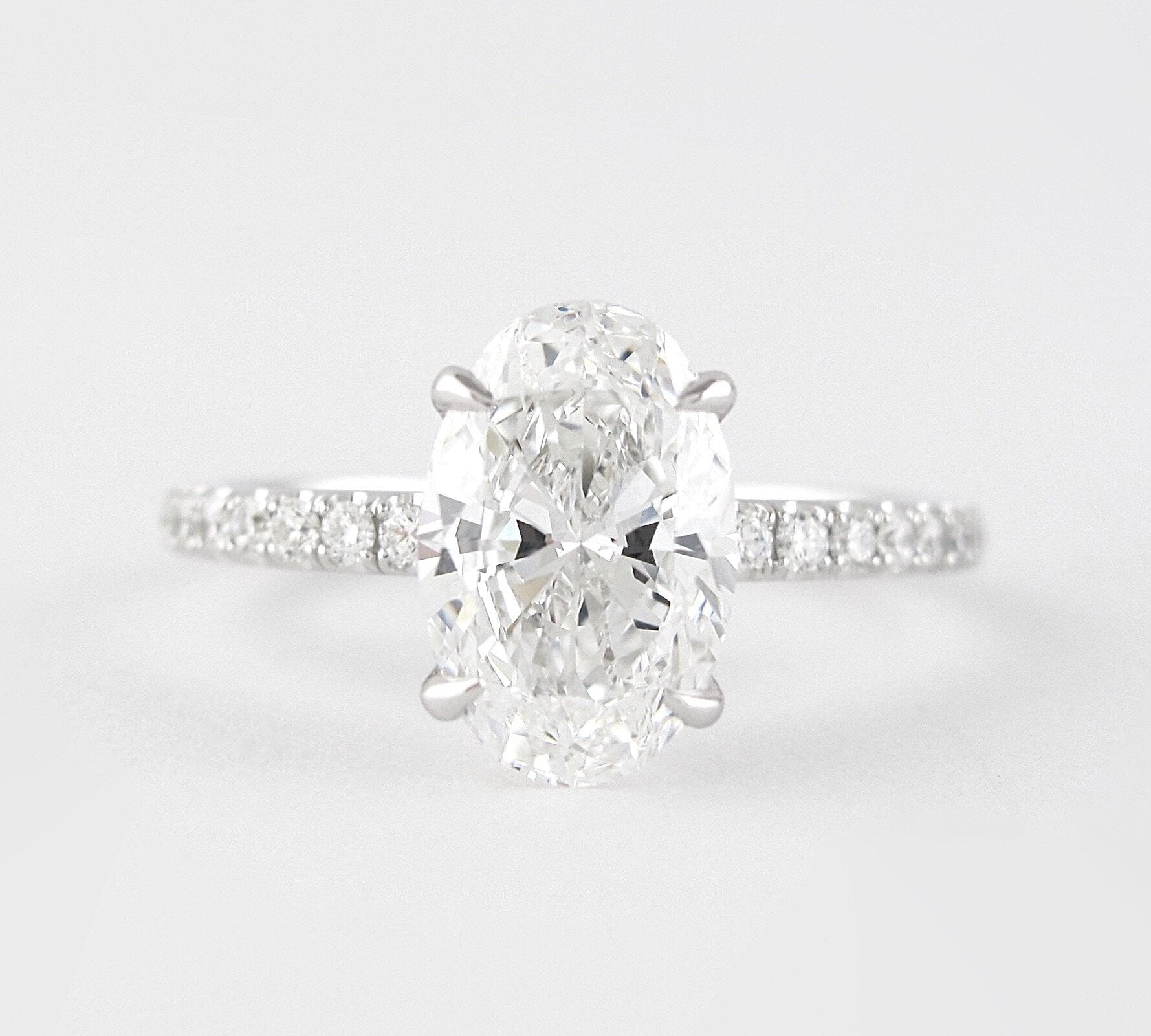 1.91 CT Oval Cut Pave Setting Moissanite Engagement Ring 1