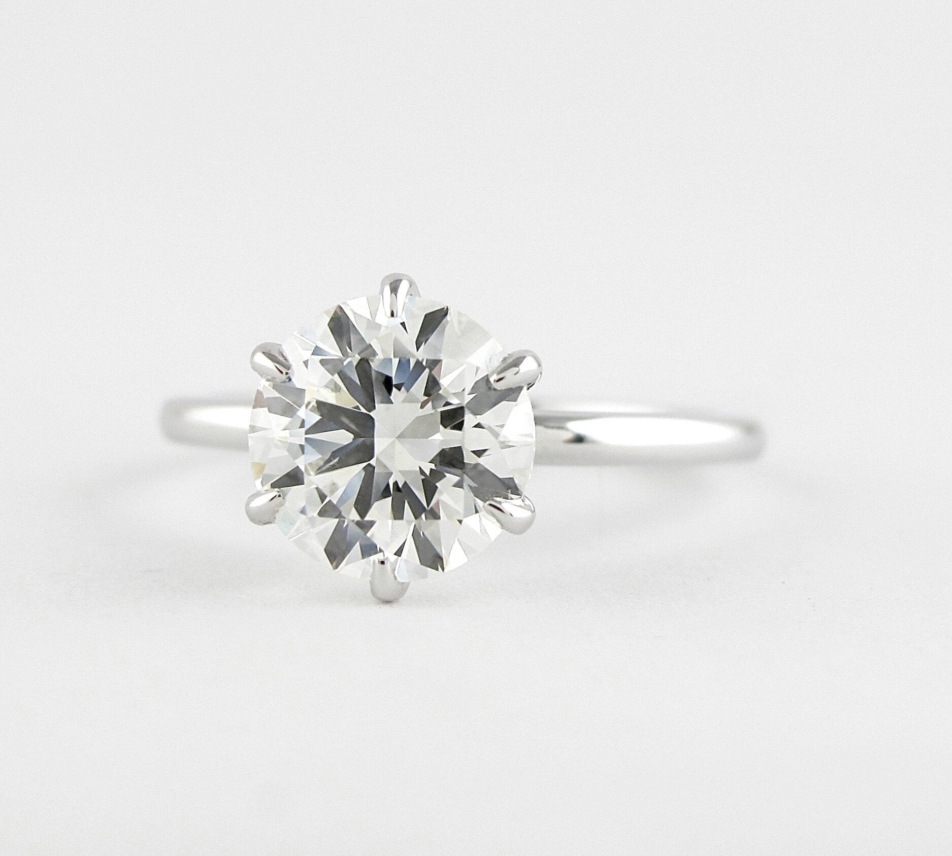1.0 CT Round Solitaire Style Moissanite Engagement Ring 3
