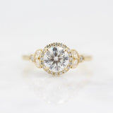 1.0 CT Round Cut Halo Moissanite Engagement Ring 1