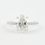 1.33 CT Oval Hidden Halo & Pave Setting Moissanite Engagement Ring 1