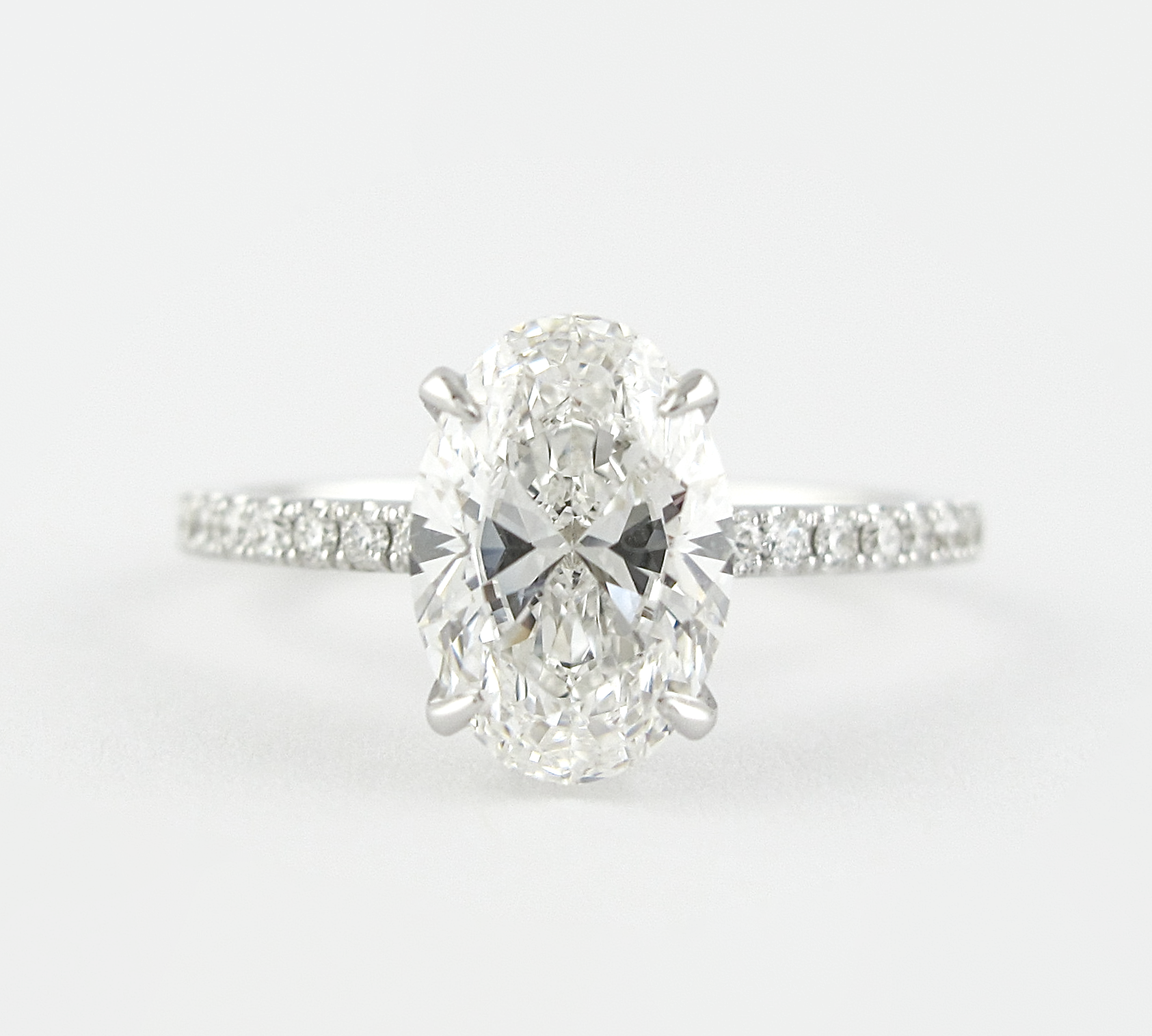 1.33 CT Oval Hidden Halo & Pave Setting Moissanite Engagement Ring 1