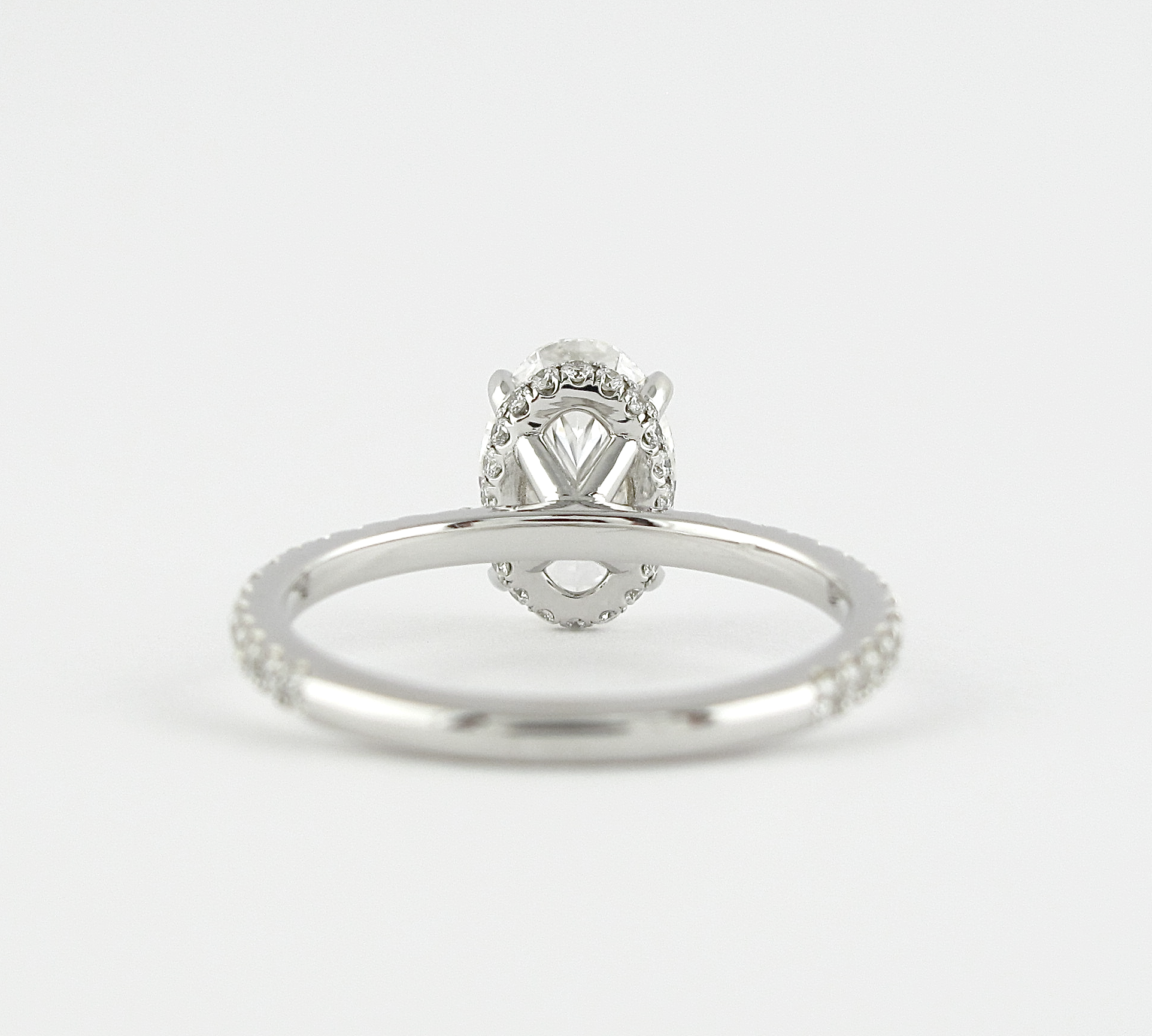 1.33 CT Oval Hidden Halo & Pave Setting Moissanite Engagement Ring 3