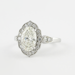 1.91 CT Oval Milgrain Vintage Halo Style Moissanite Engagement Ring 2