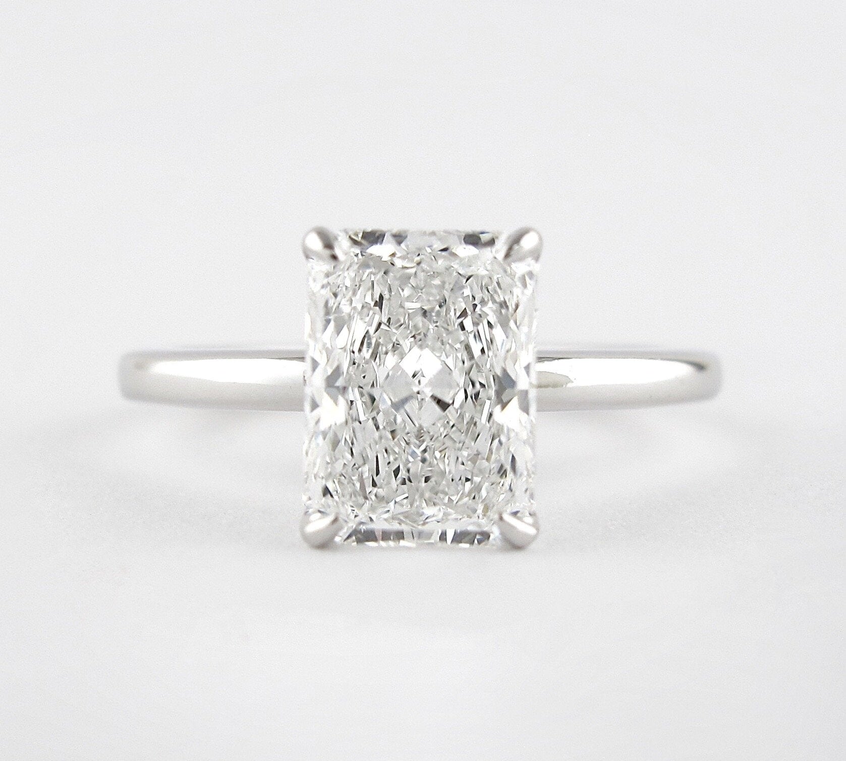 1.8 CT Radiant Cut Solitaire Style Moissanite Engagement Ring 1