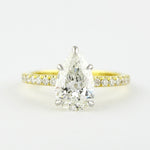 0.94 CT Pear Solitaire & Pave Setting Moissanite Engagement Ring 1