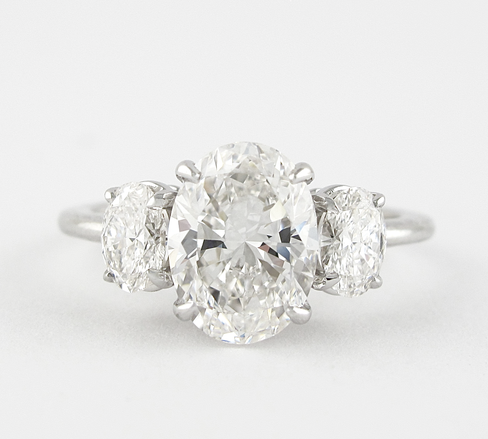 1.91 CT Oval Three Stone Moissanite Engagement Ring 1