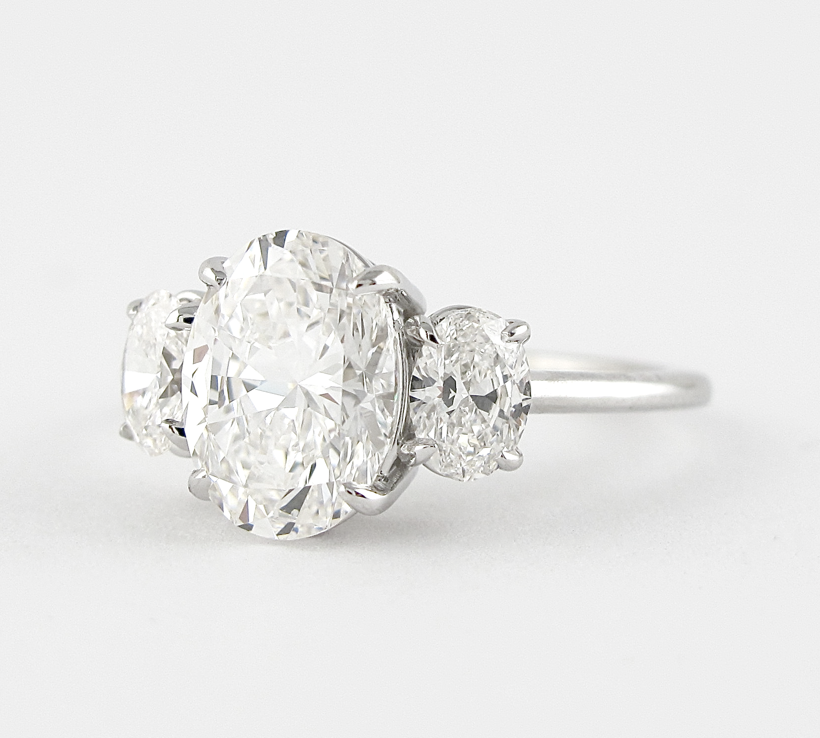 1.91 CT Oval Three Stone Moissanite Engagement Ring 2