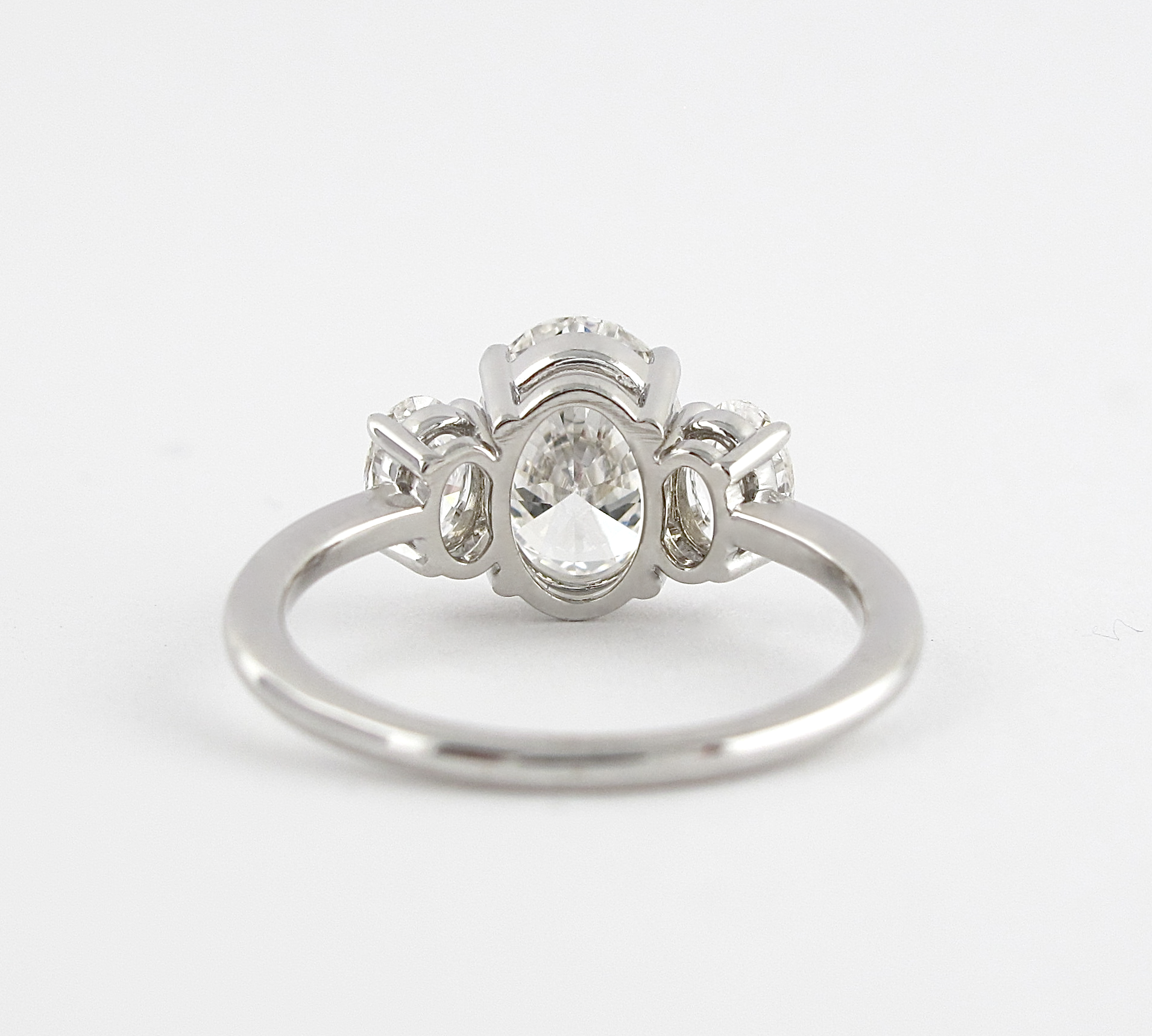 1.91 CT Oval Three Stone Moissanite Engagement Ring 3