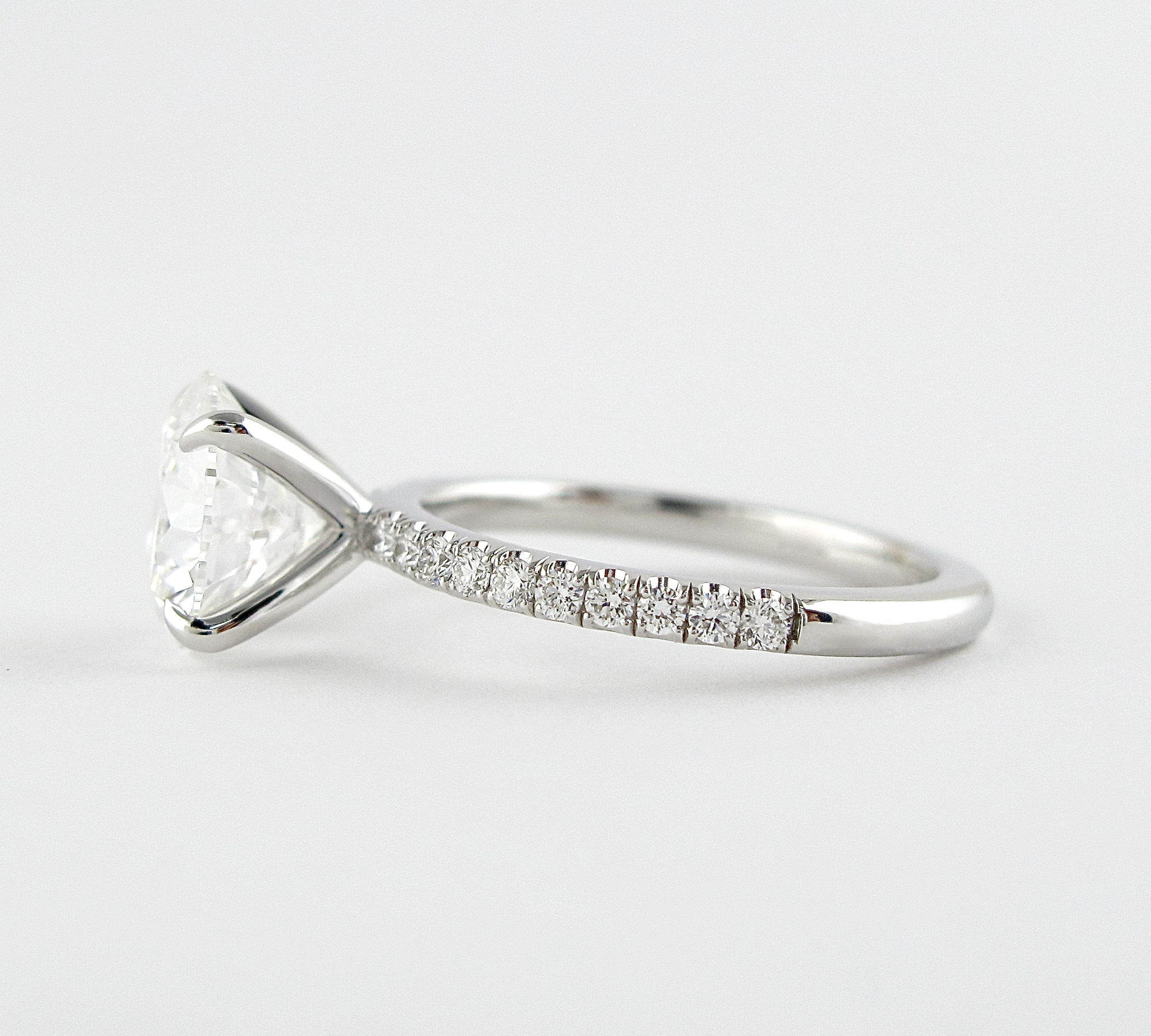 1.5 CT Round Solitaire & Pave Setting Moissanite Engagement Ring 3