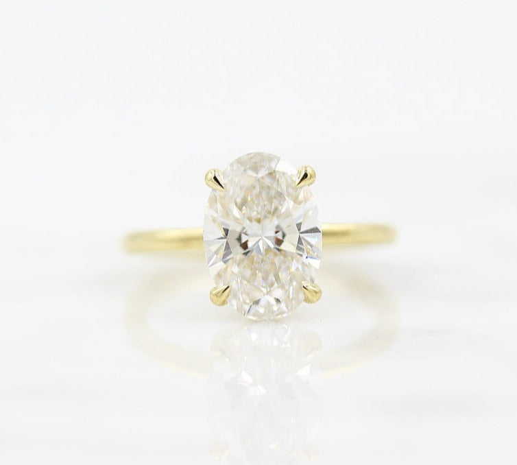 2.40 CT Oval Cut Solitaire Moissanite Engagement Ring 1