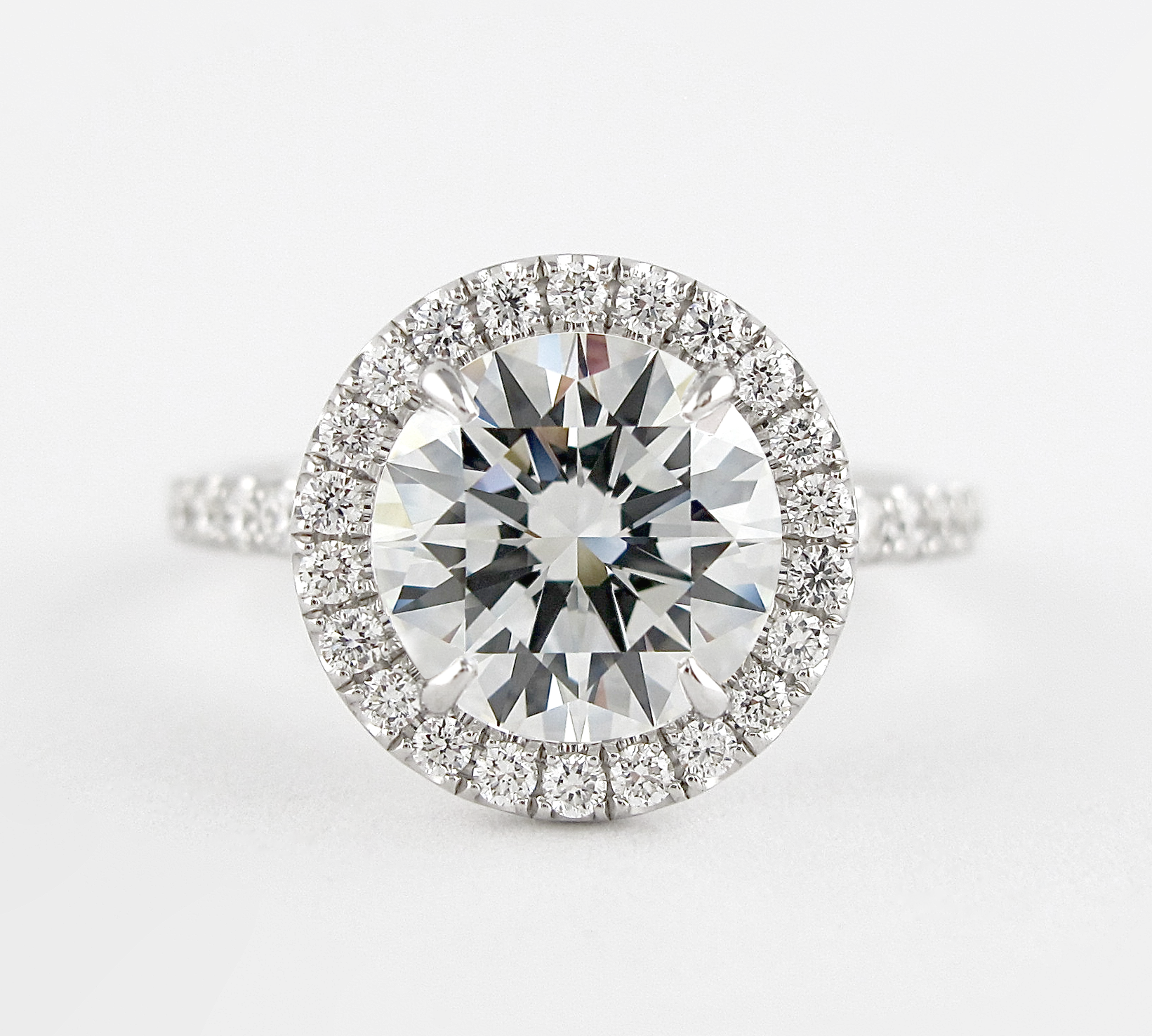 1.0 CT Round Cut Halo Style Moissanite Engagement Ring 1