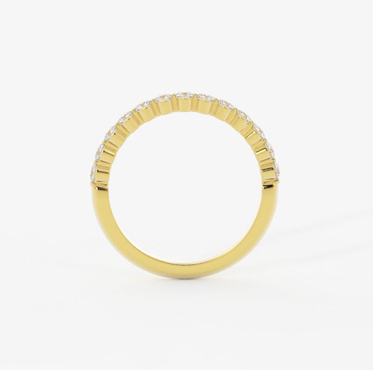 0.35 TCW Round Cut Half Eternity Moissanite Wedding Band 6