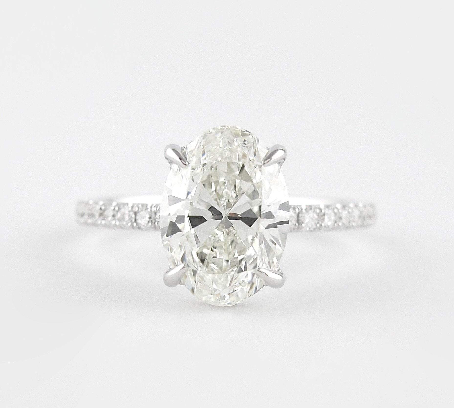 1.33 CT Oval Pave Setting Moissanite Engagement Ring 1