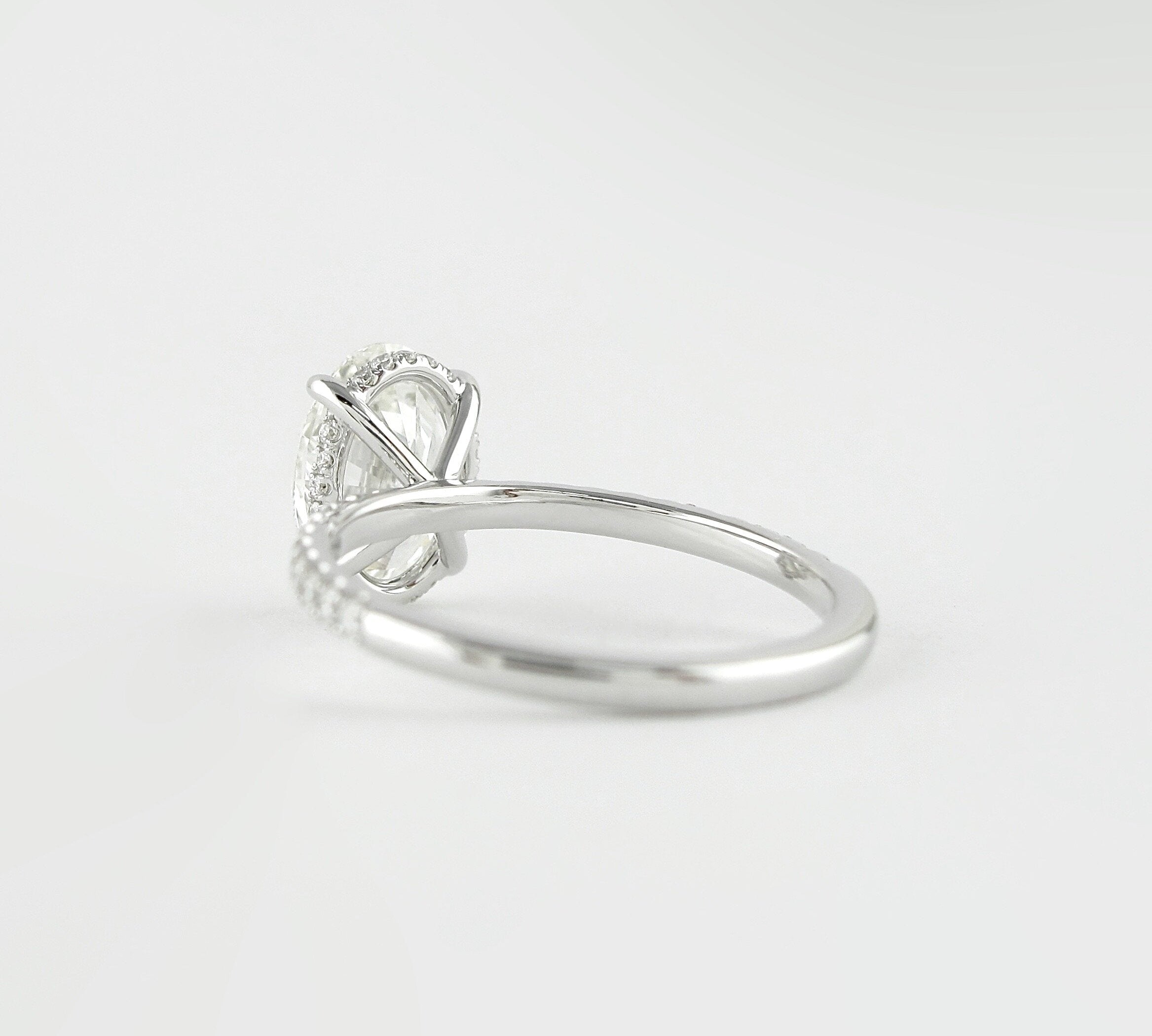 1.33 CT Oval Pave Setting Moissanite Engagement Ring 2