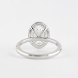 2.72 CT Oval Cut Halo Style Moissanite Engagement Ring 4