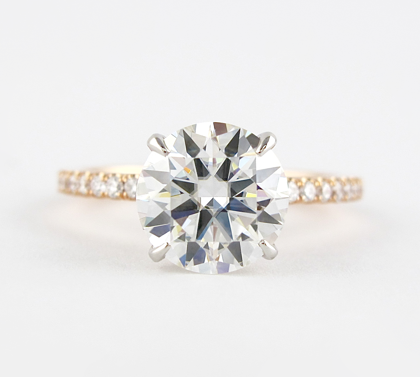 1.5 CT Round Hidden Halo & Pave Moissanite Engagement Ring 1