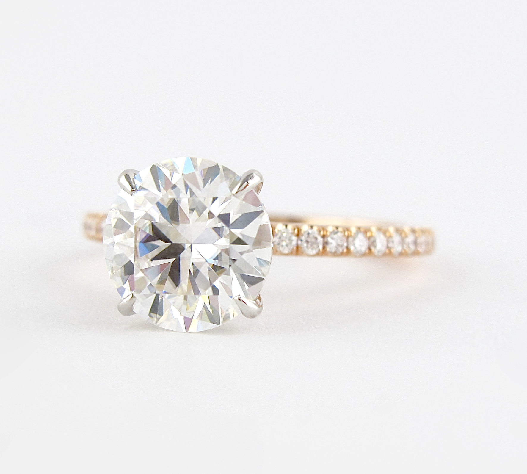 1.5 CT Round Hidden Halo & Pave Moissanite Engagement Ring 3