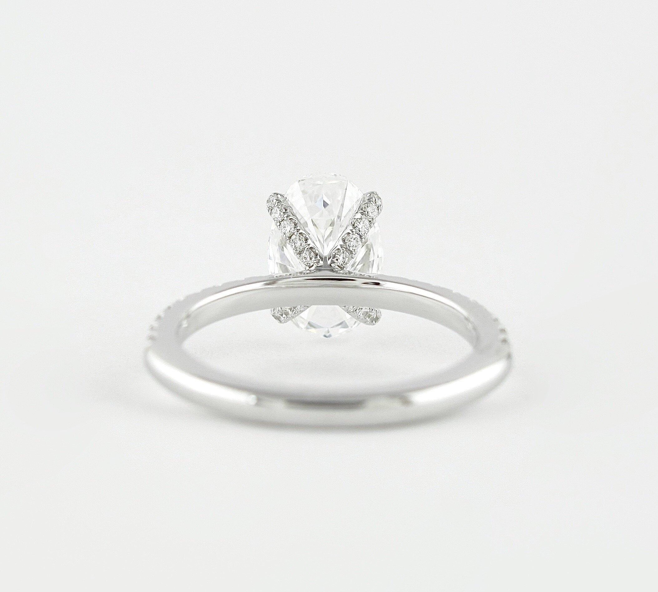 1.33 CT Oval Cut Pave Setting Moissanite Engagement Ring 2