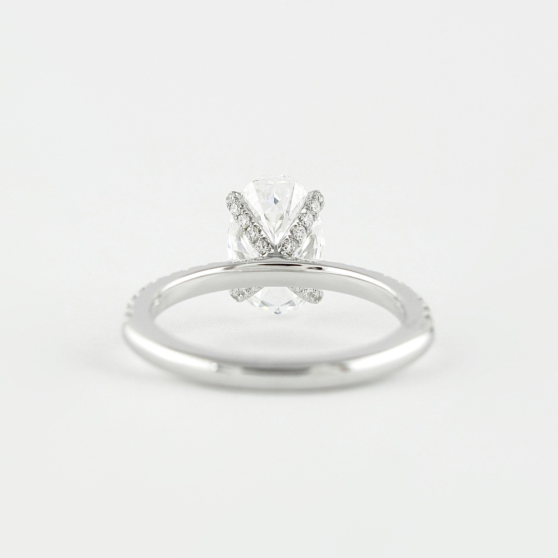 1.33 CT Oval Cut Pave Setting Moissanite Engagement Ring 2