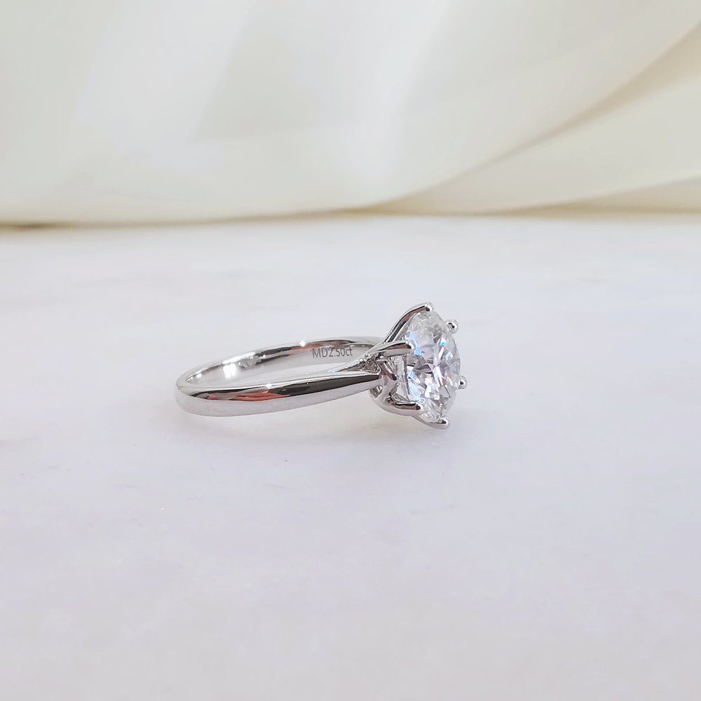 2.50 CT Round Shaped Moissanite Solitaire Engagement Ring 6