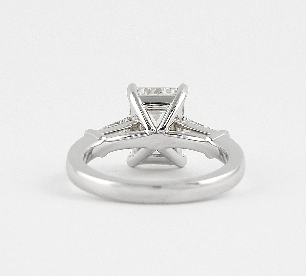 2.30 CT Emerald Three Stone Style Moissanite Engagement Ring 3