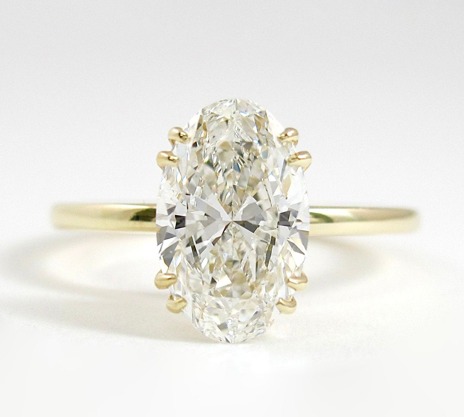 4.0 CT Oval Cut Solitaire Style Moissanite Engagement Ring 1