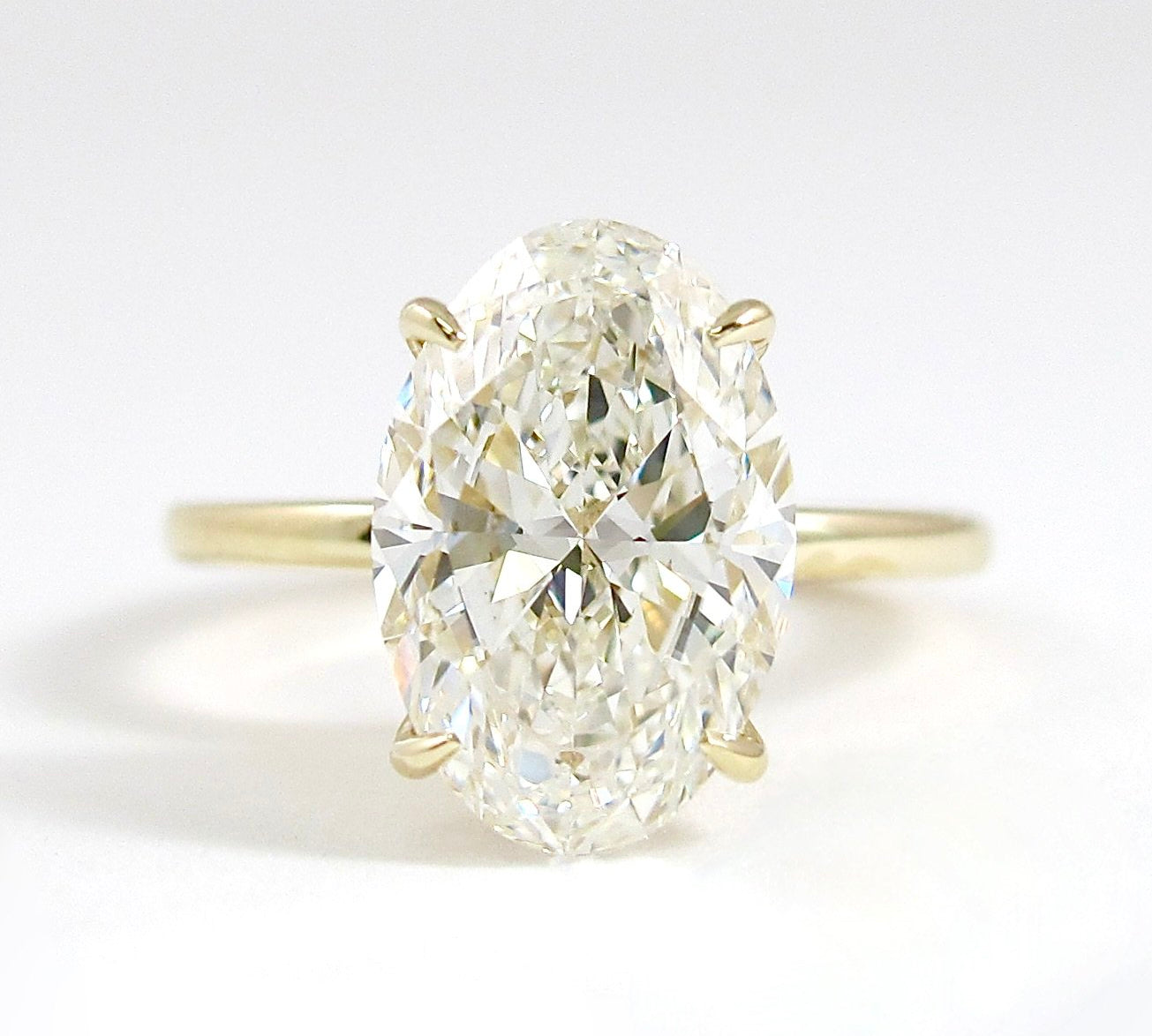 4.0 CT Oval Cut Solitaire Style Moissanite Engagement Ring 1