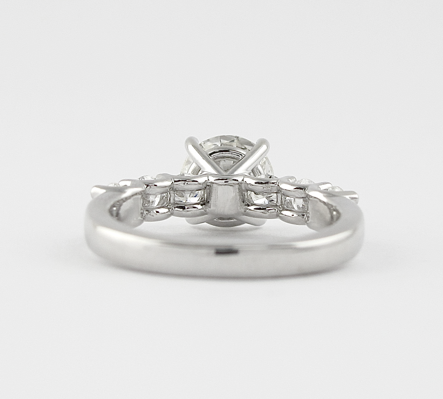 1.0 CT Round Cut Pave Setting  Moissanite Engagement Ring 3