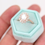 1.91 CT Oval Cut Halo Moissanite Engagement Ring 5