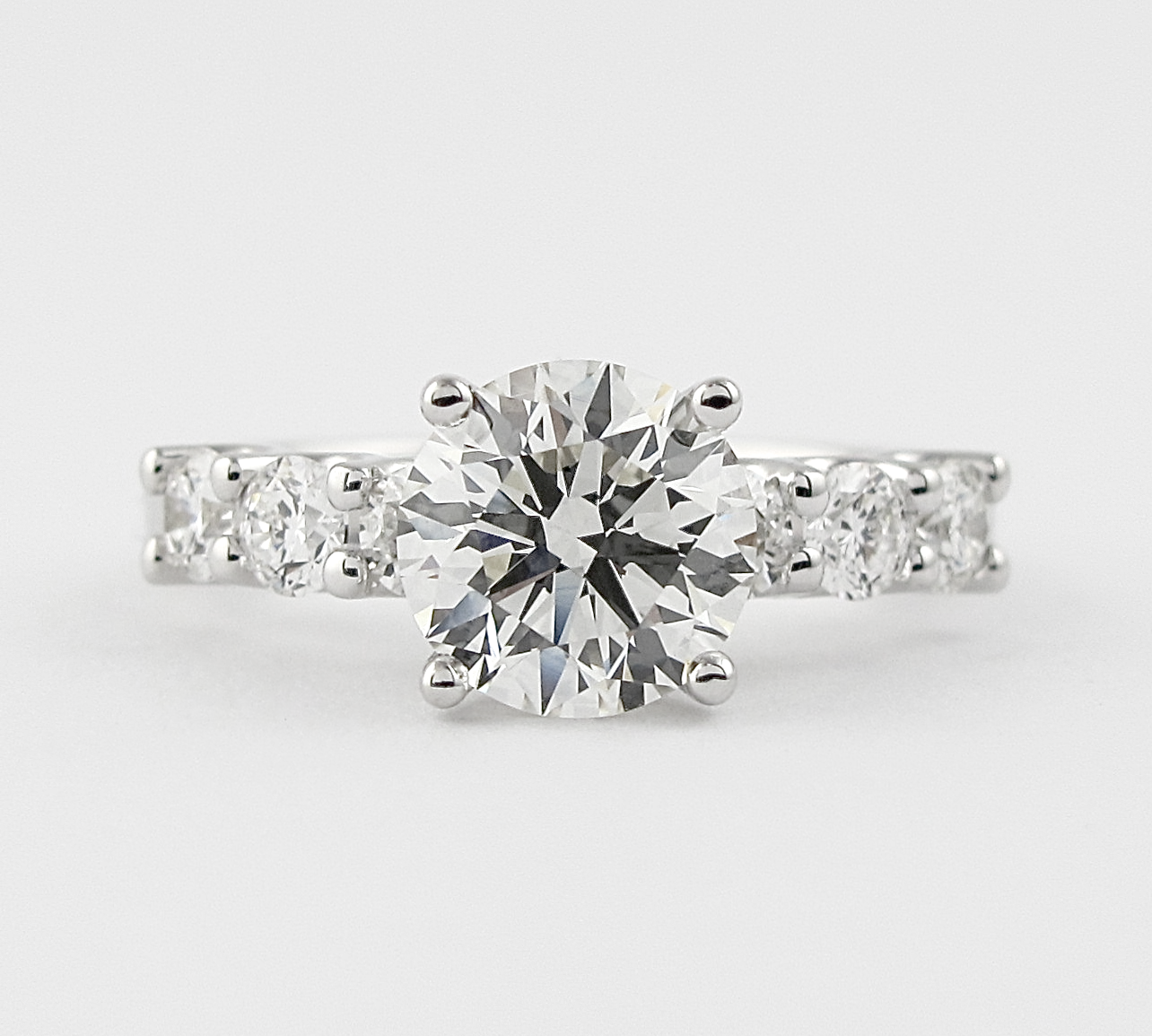 1.0 CT Round Cut Pave Setting  Moissanite Engagement Ring 1