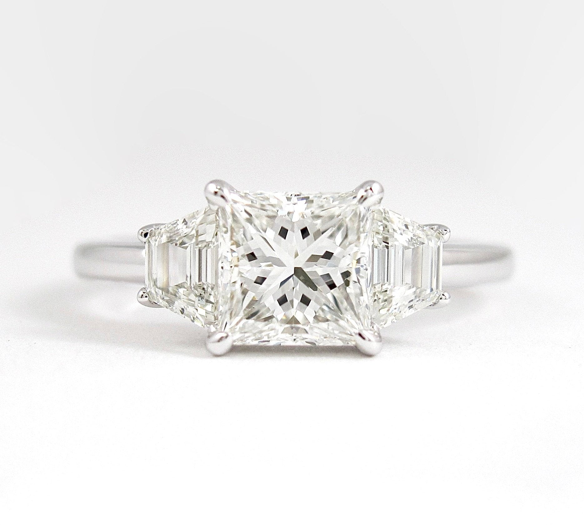 1.75 CT Princess Three Stone Style Moissanite Engagement Ring 1