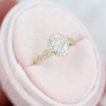 1.33 CT Oval Cut Halo Moissanite Engagement Ring 4