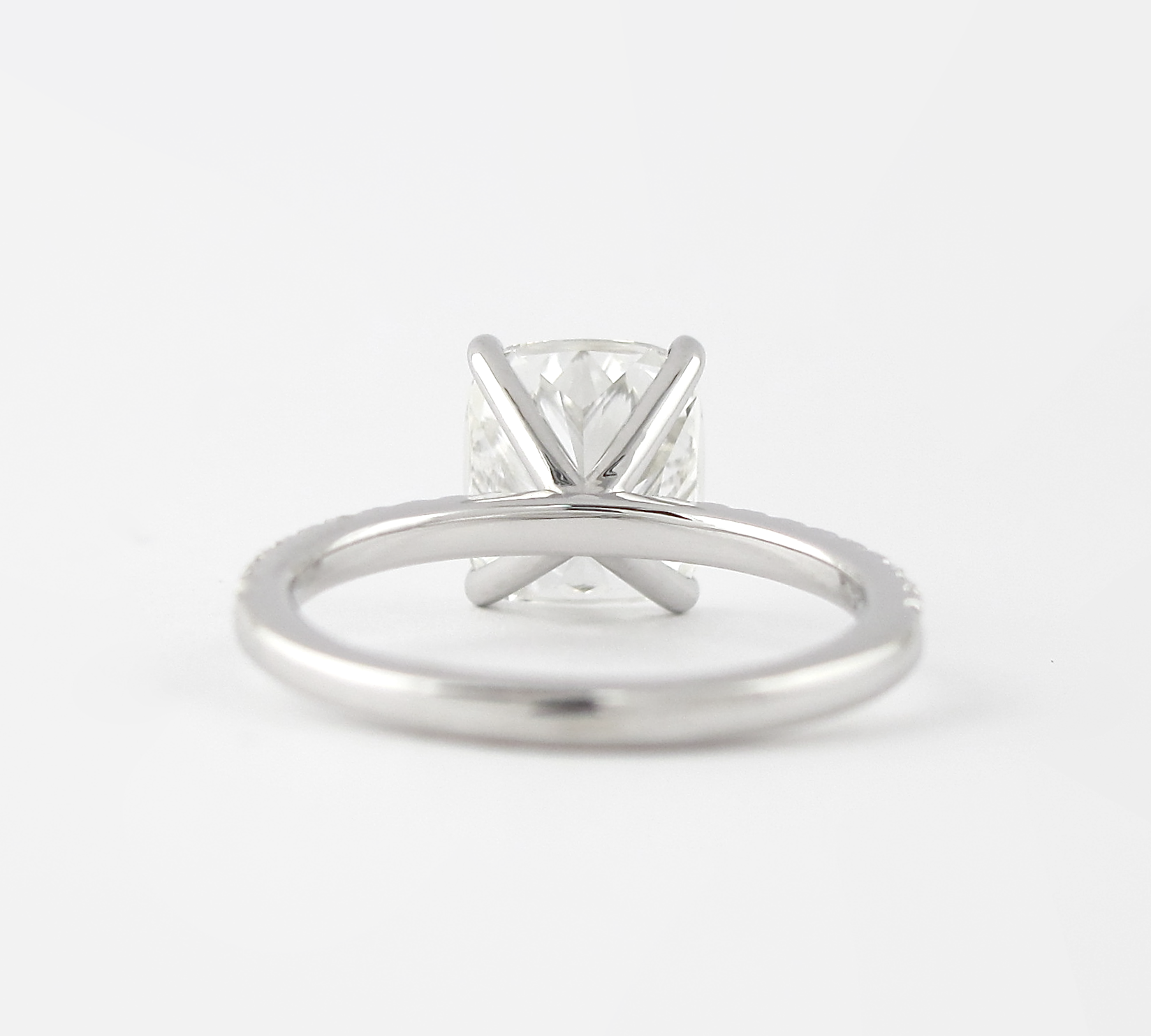 1.5 CT Cushion Solitaire & Pave Moissanite Engagement Ring 2