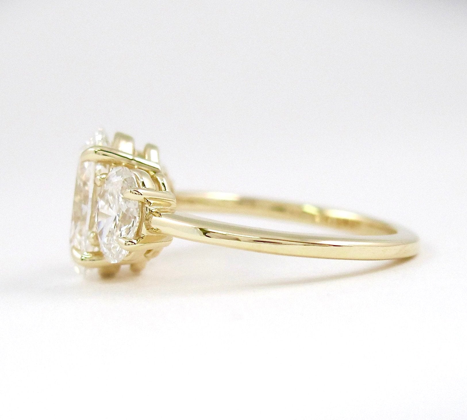 4.0 CT Oval Cut Three Stone Style Moissanite Engagement Ring 2