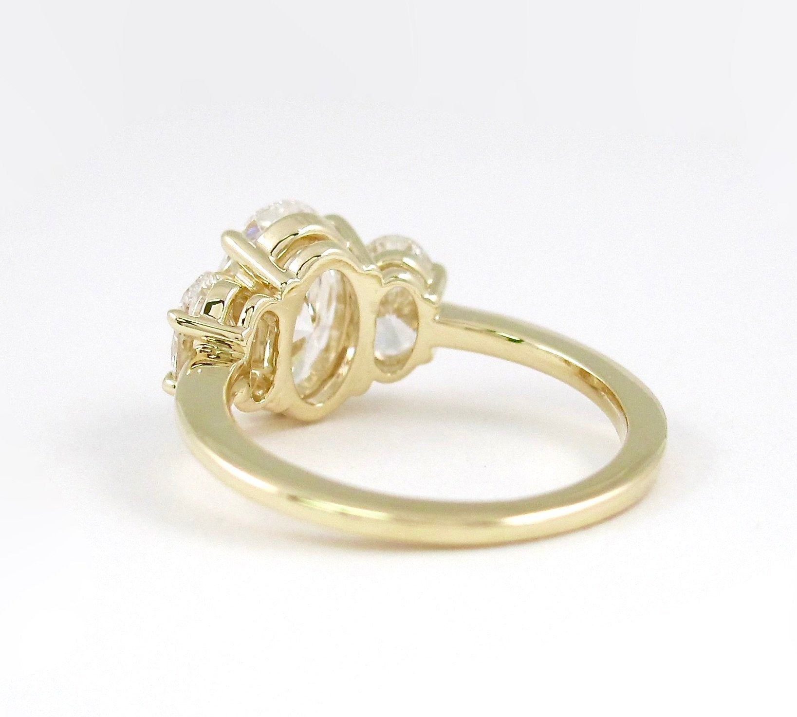 4.0 CT Oval Cut Three Stone Style Moissanite Engagement Ring 3