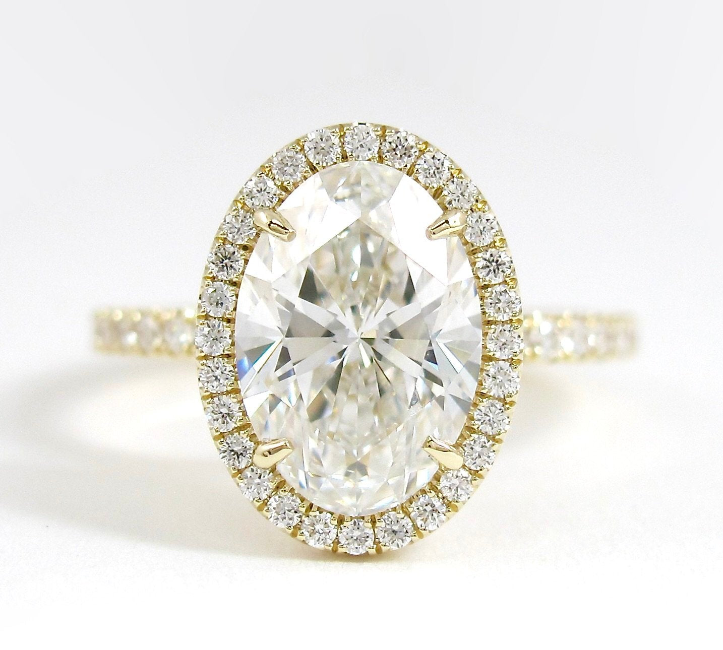 4.0 CT Oval Cut Halo Style Moissanite Engagement Ring 1