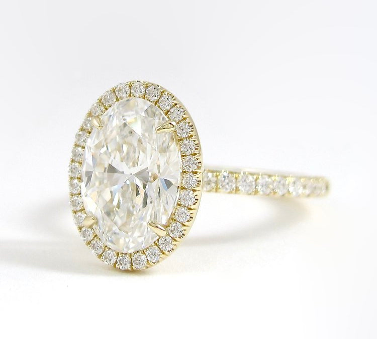 4.0 CT Oval Cut Halo Style Moissanite Engagement Ring 3